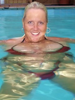 Massive boobs Daphne Stone poolside